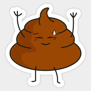 Funny Poop Design Sticker